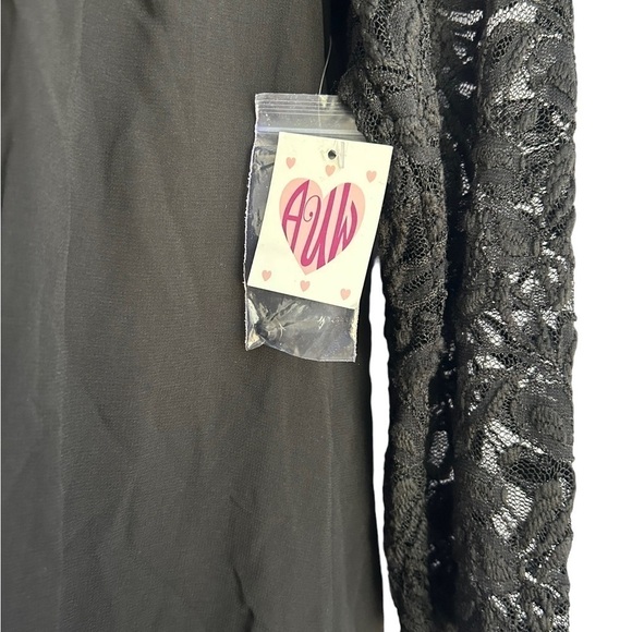 AUW Black Floral Embroidered Dress  • NWT • Size: Small - Picture 4 of 12